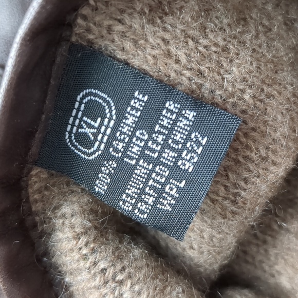 Cashmere Lined Leather Gloves Brown XL - Picture 8 of 8